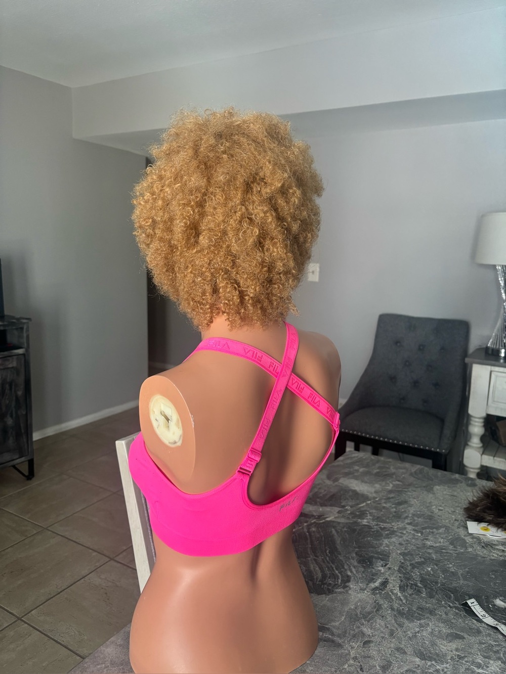 Blonde Curly 100% Human Hair Full Wig. Daily Wig Or Halloween